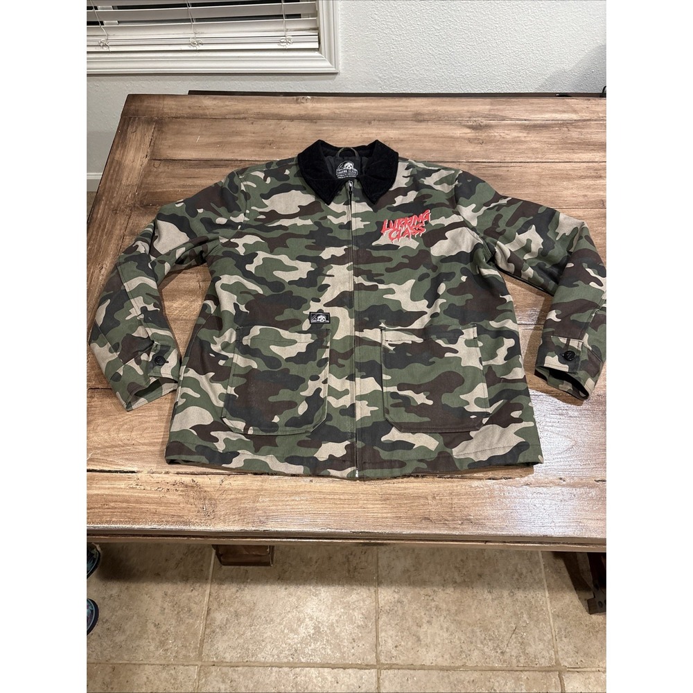 Lurking Class Jacket Mens Lg CamoCorduroy Collar Workwear Streetwear‎ Graphic
